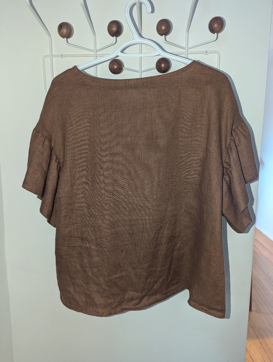 Eliza Faulkner Linen Raffi Top in Brown - Picture 5 of 9